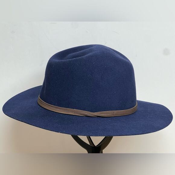 Men's Goorin Bros Billy Blue Wide Brim Wool Fedora Hat Made In USA - Picture 7 of 10